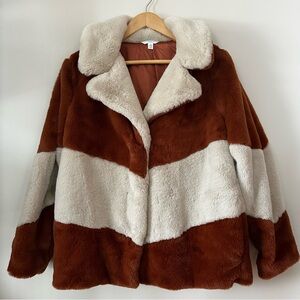 Time and Tru Brown and Cream Teddy Jacket